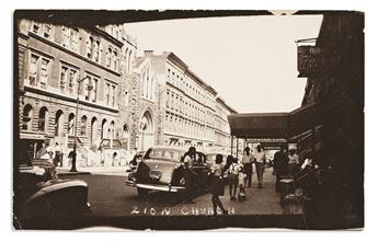 (PHOTOGRAPHY.) Group of 4 postcards of Harlem street scenes, some or all by James Van Der Zee.